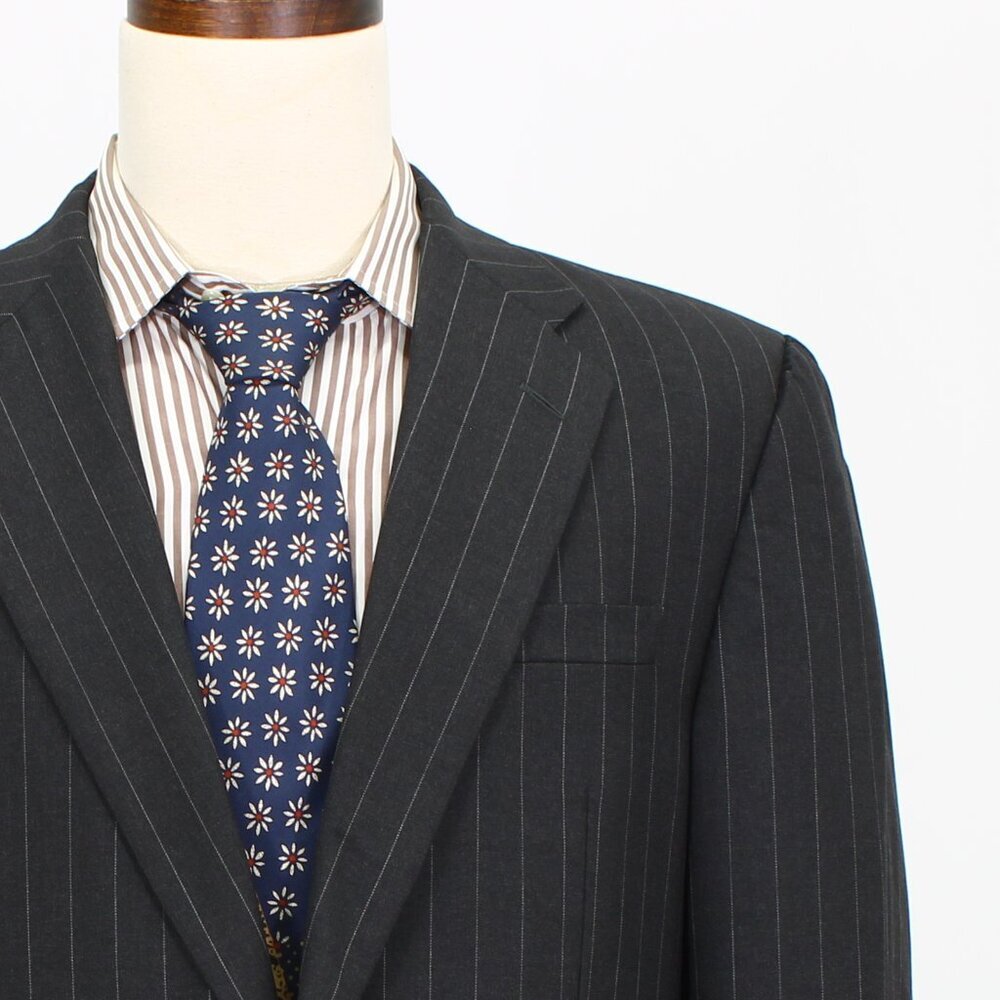 Hickey Freeman 43R Gray Striped 2-Button Blazer Suit Jacket G588 - Picture 5 of 11
